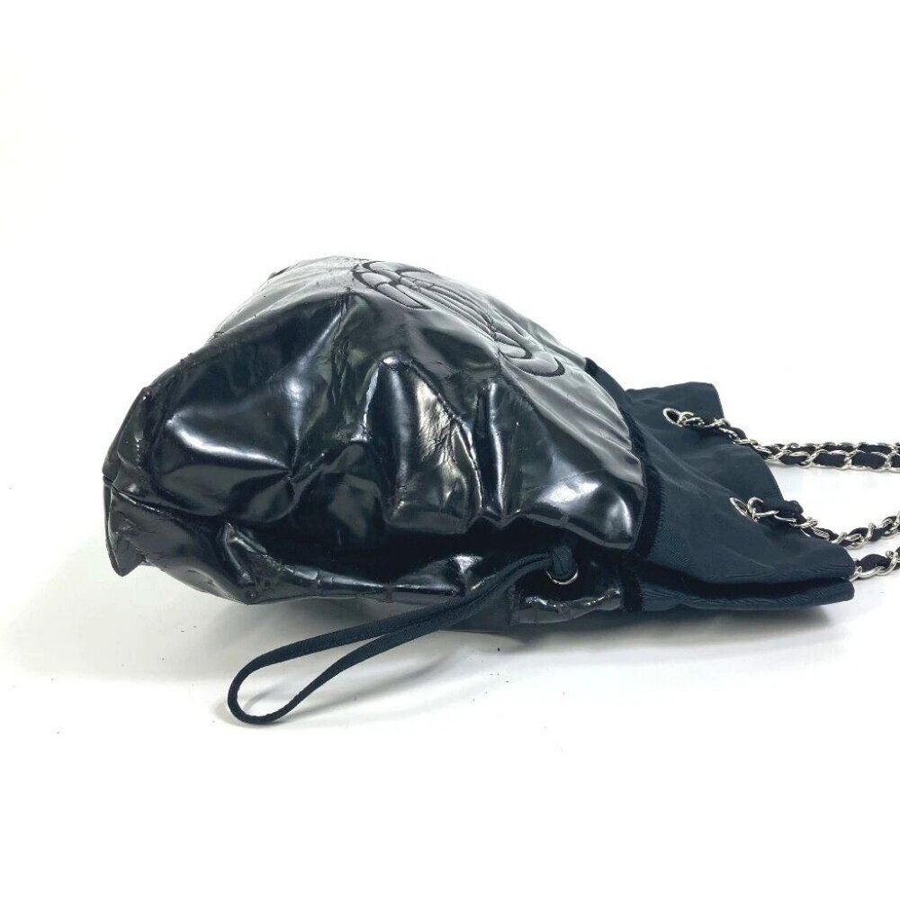 CHANEL Shoulder Tote Bag Chain Shoulder Bag Tote Bag enamel Black/SilverHardware - Picture 3 of 15